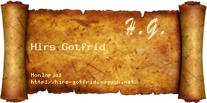 Hirs Gotfrid névjegykártya